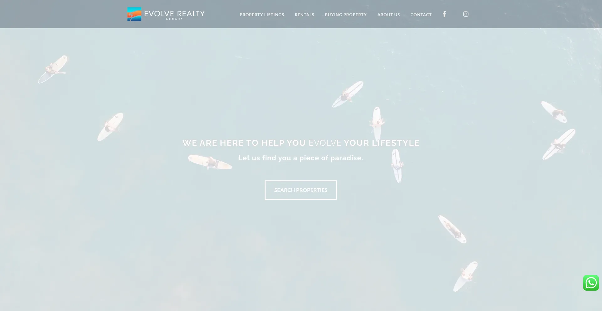 Website screenshot of Evolvenosara.com
