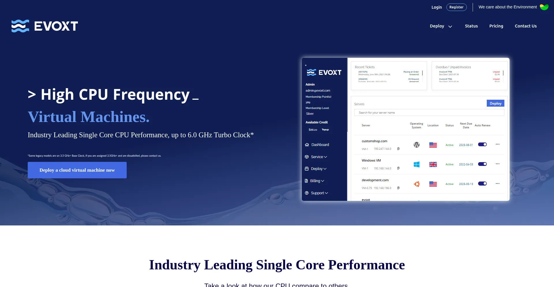 Website screenshot of Evoxt.com