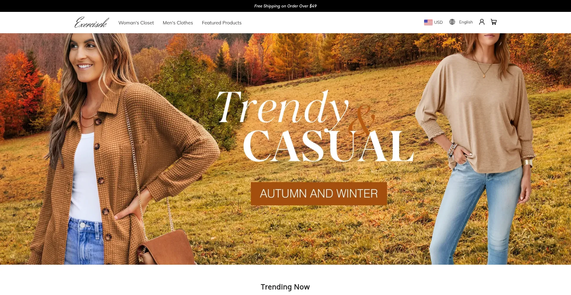 Website screenshot of Exercisek.com