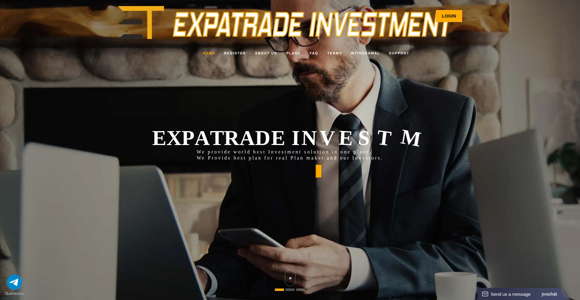 Website screenshot of Expatrade-invest.com