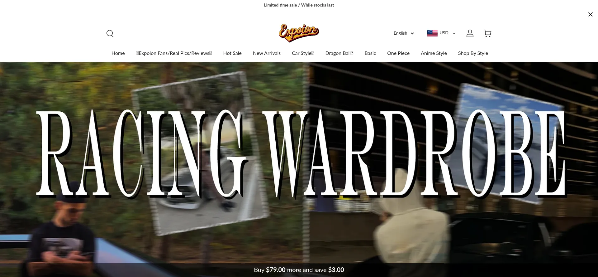Website screenshot of Expoionshop.com