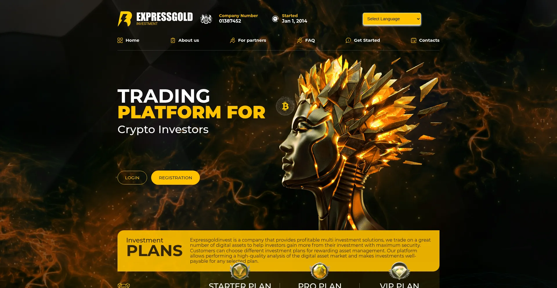 Website screenshot of Expressgoldinvest.com
