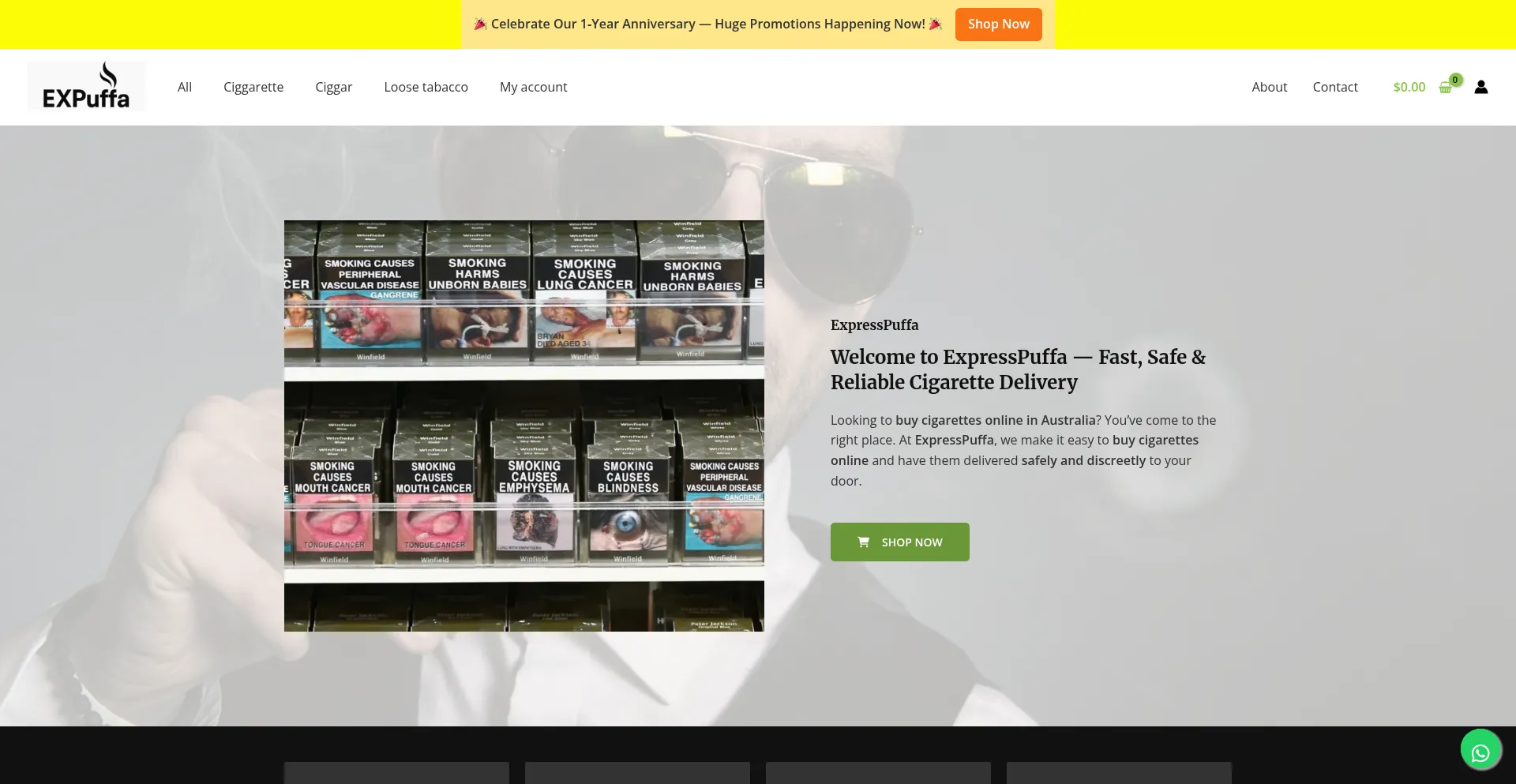 Website screenshot of Expresspuffa.com