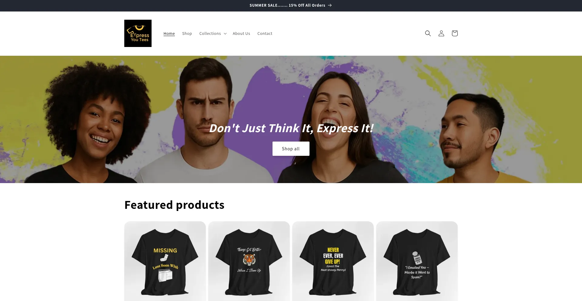 Website screenshot of Expressyoutees.com