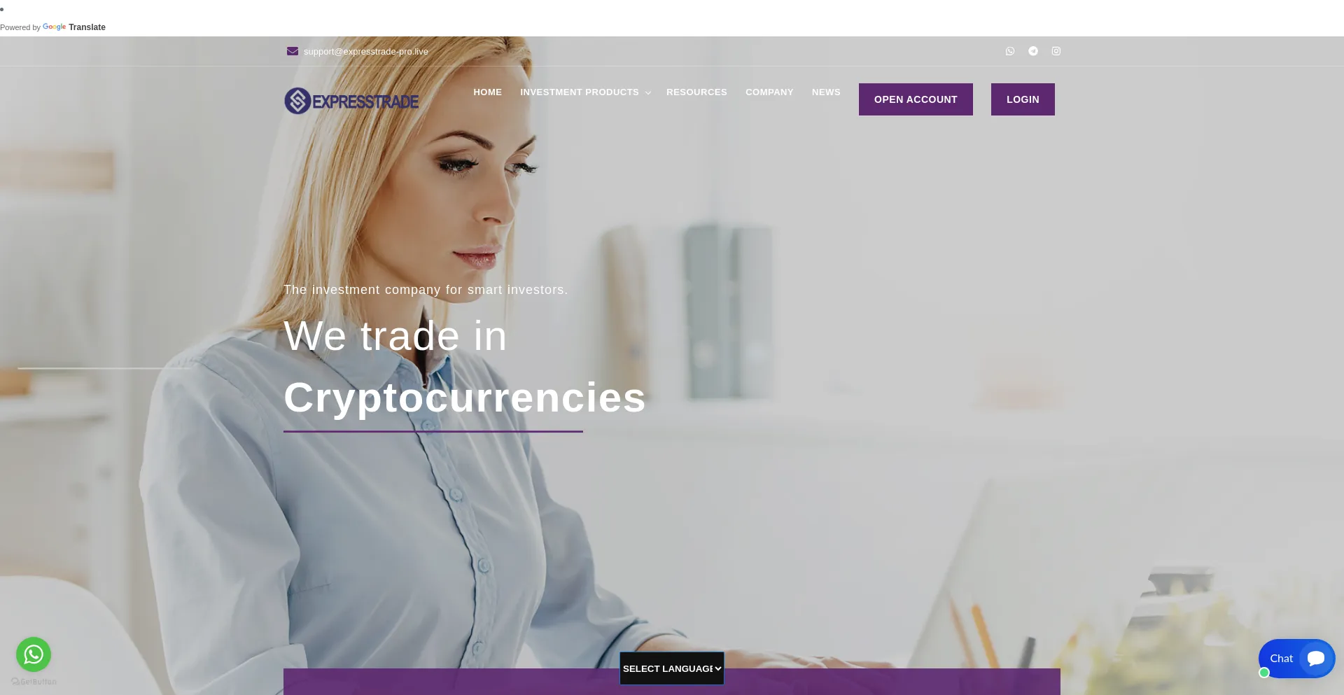 Website screenshot of Exptrd-pro.live