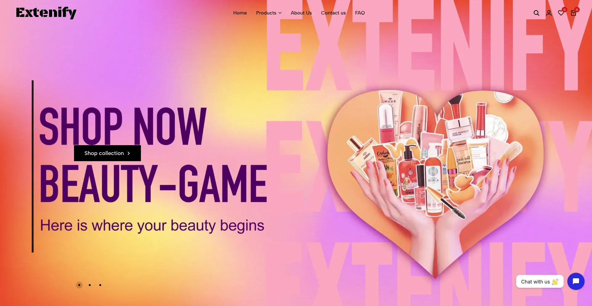 Website screenshot of Extenify.com