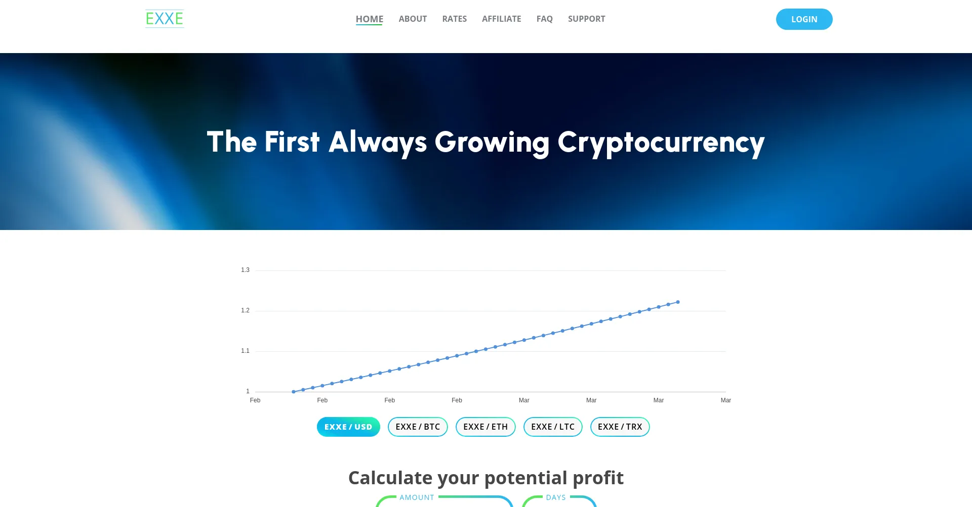 Website screenshot of Exxe.cc