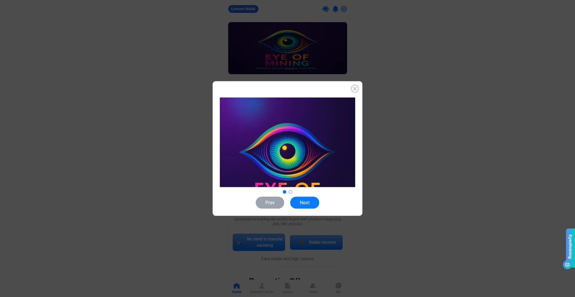 Website screenshot of Eyeofminig.me