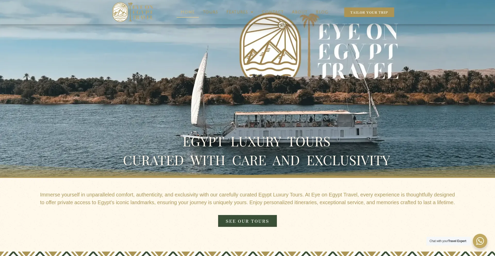Website screenshot of Eyeonegypttravel.com