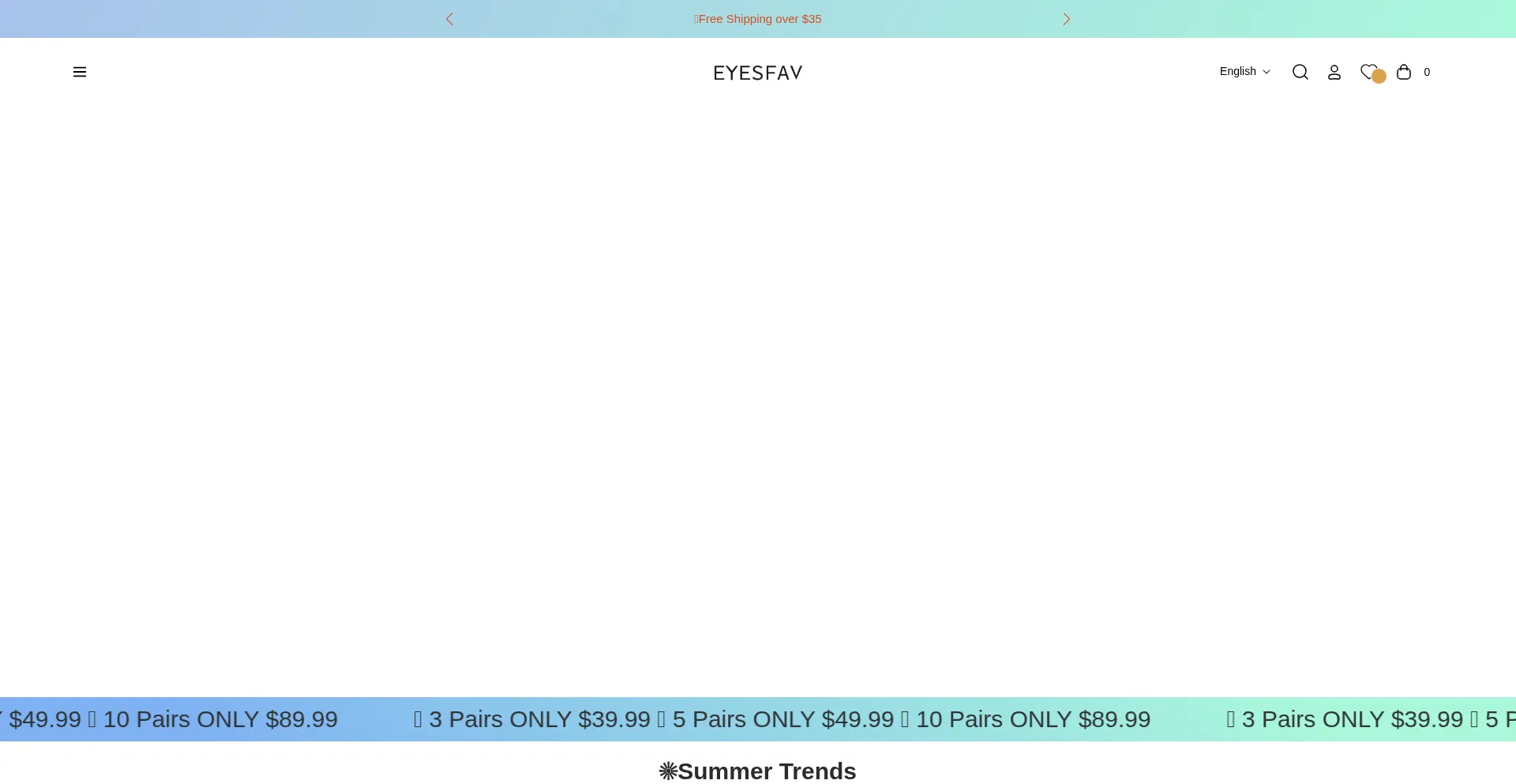 Website screenshot of Eyesfav.com