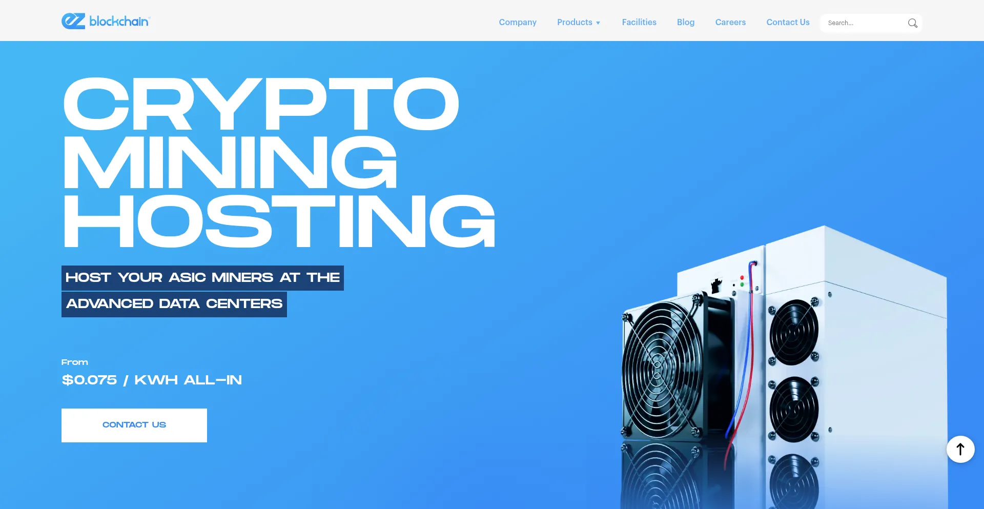 Website screenshot of Ezblockchain.net
