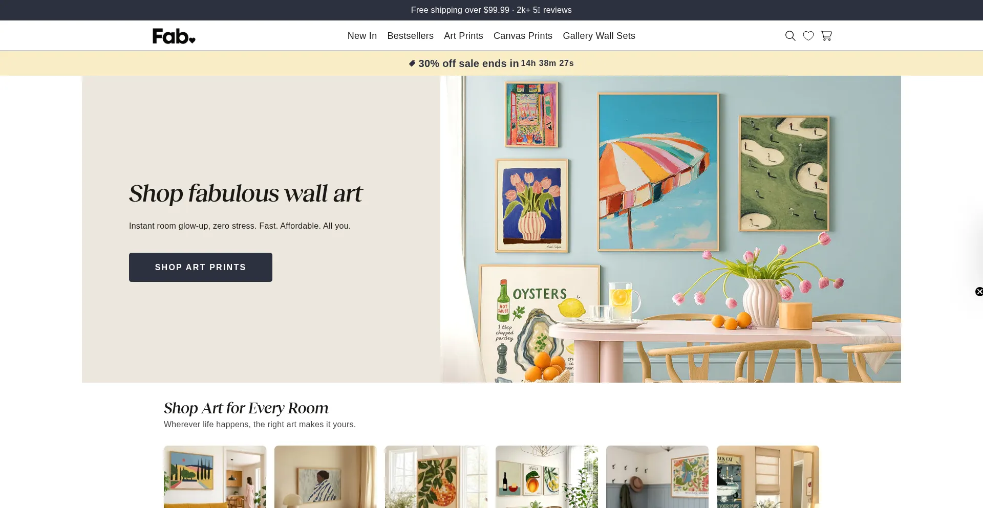 Website screenshot of Fab-art.co