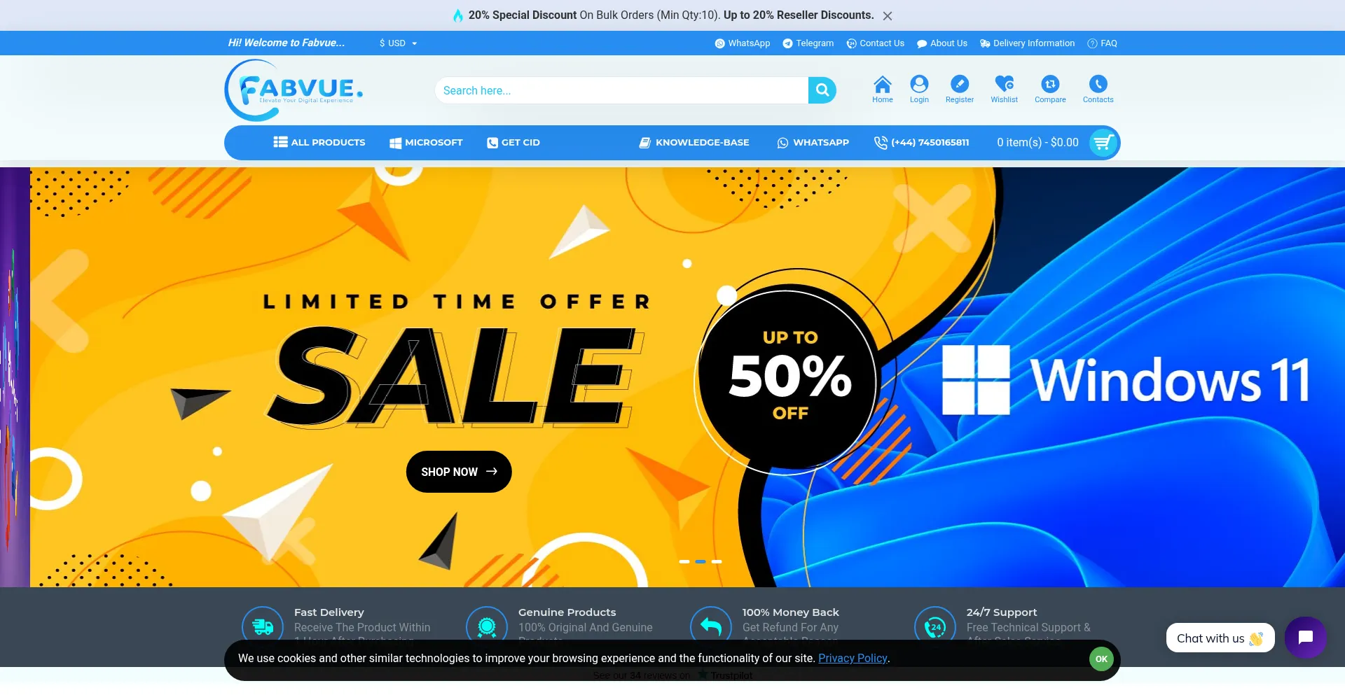 Website screenshot of Fabvuekeys.com