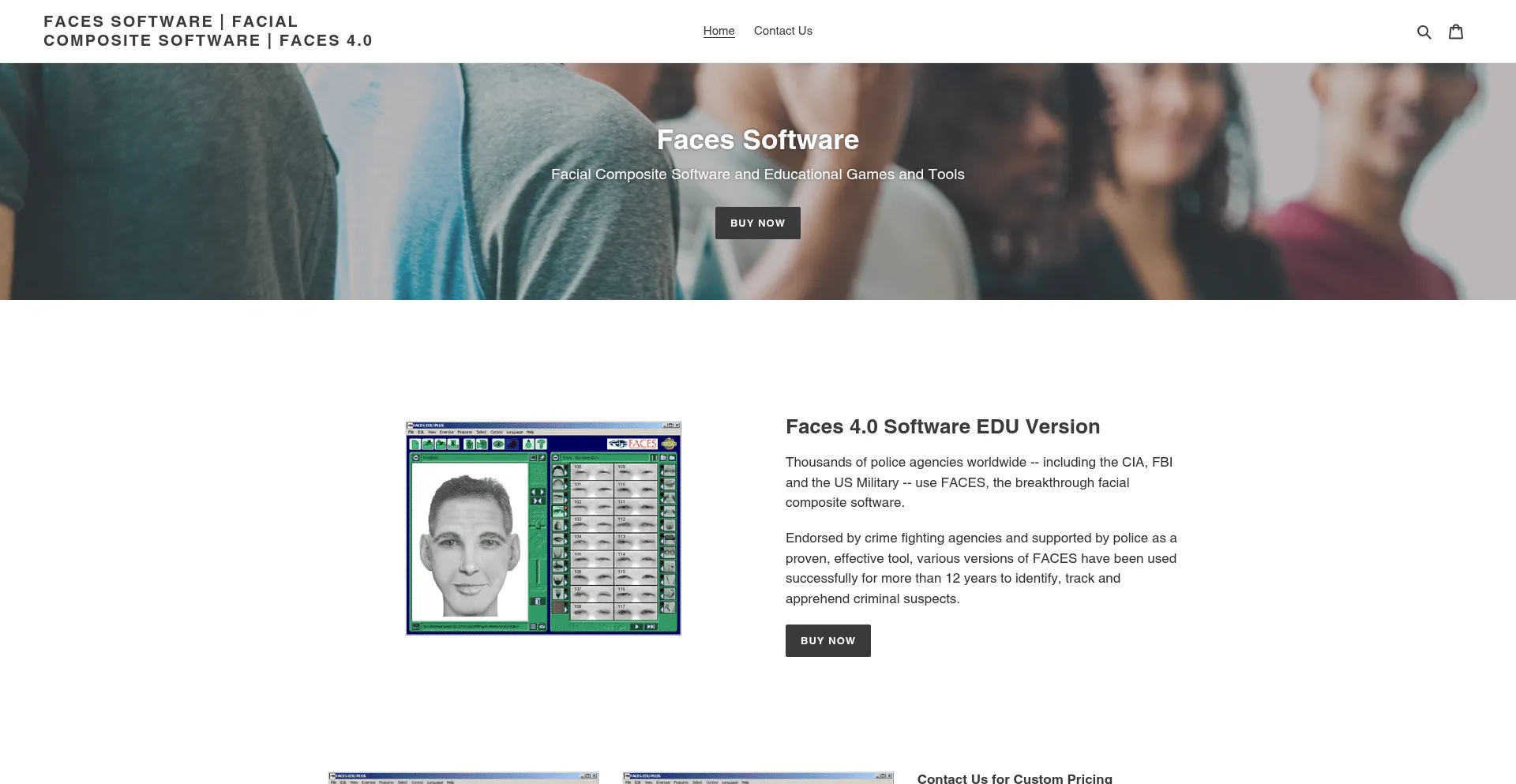 Website screenshot of Facialcomposites.com