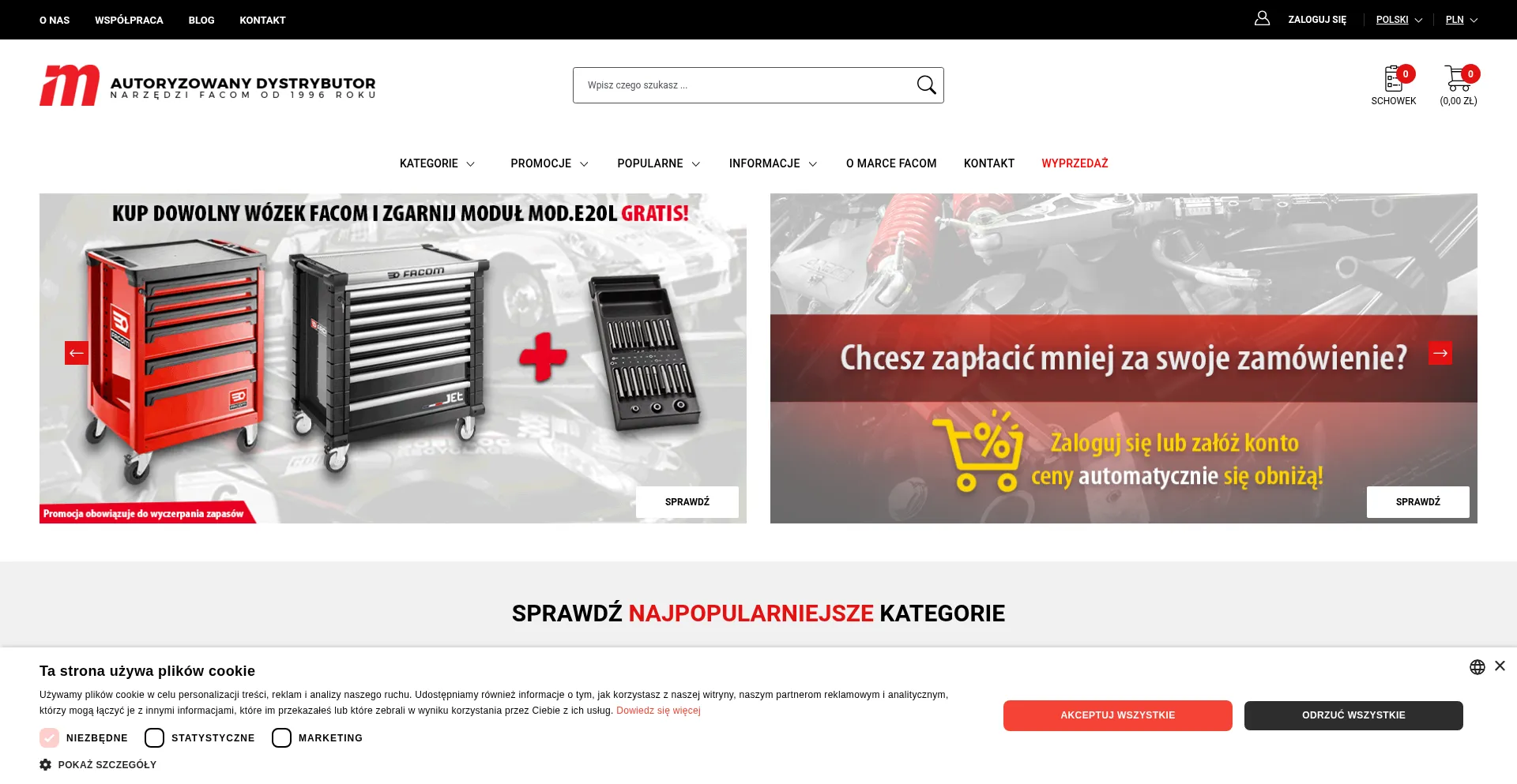 Website screenshot of Facom.com.pl