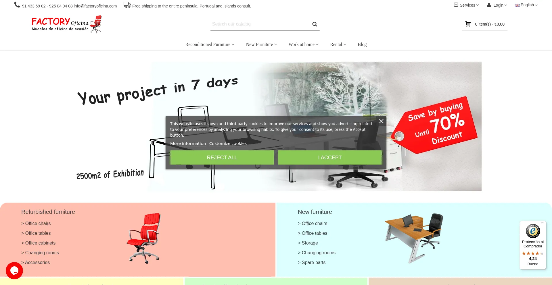 Website screenshot of Factoryoficina.com