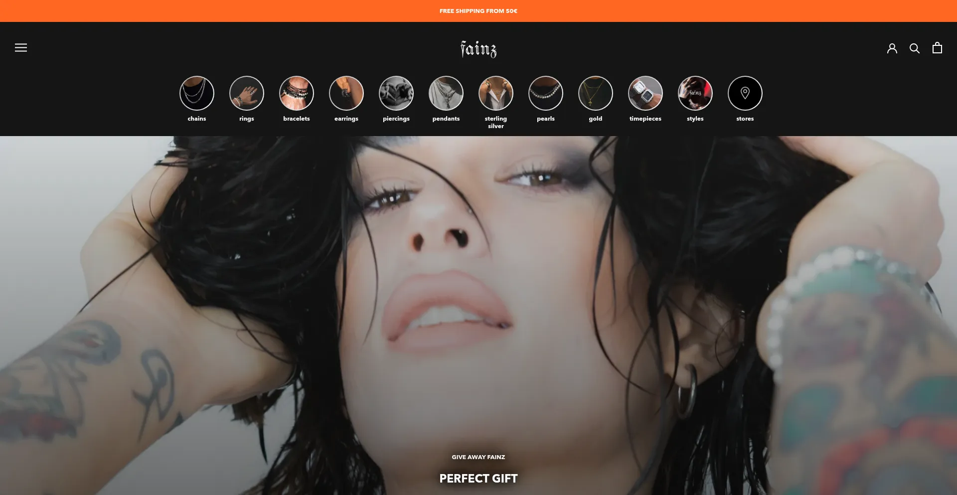 Website screenshot of Fainz.shop