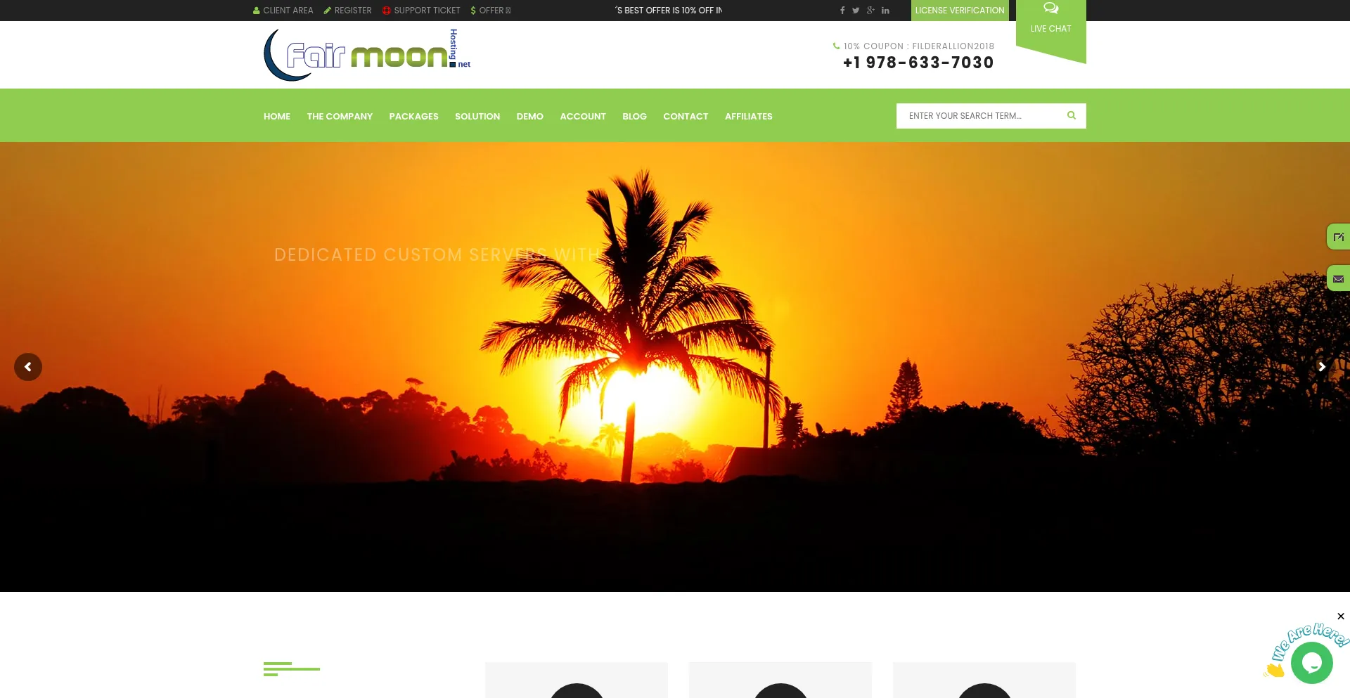 Website screenshot of Fairmoon.net
