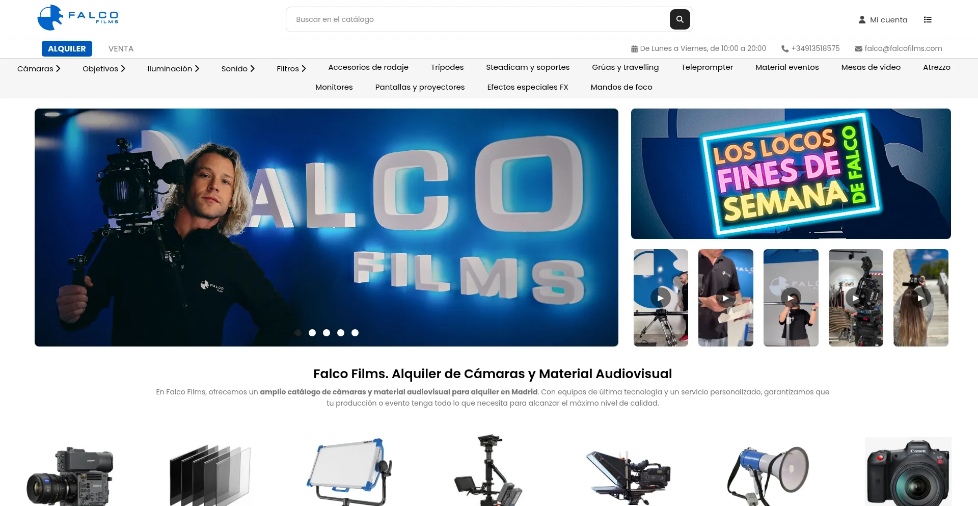 Website screenshot of Falcofilms.com