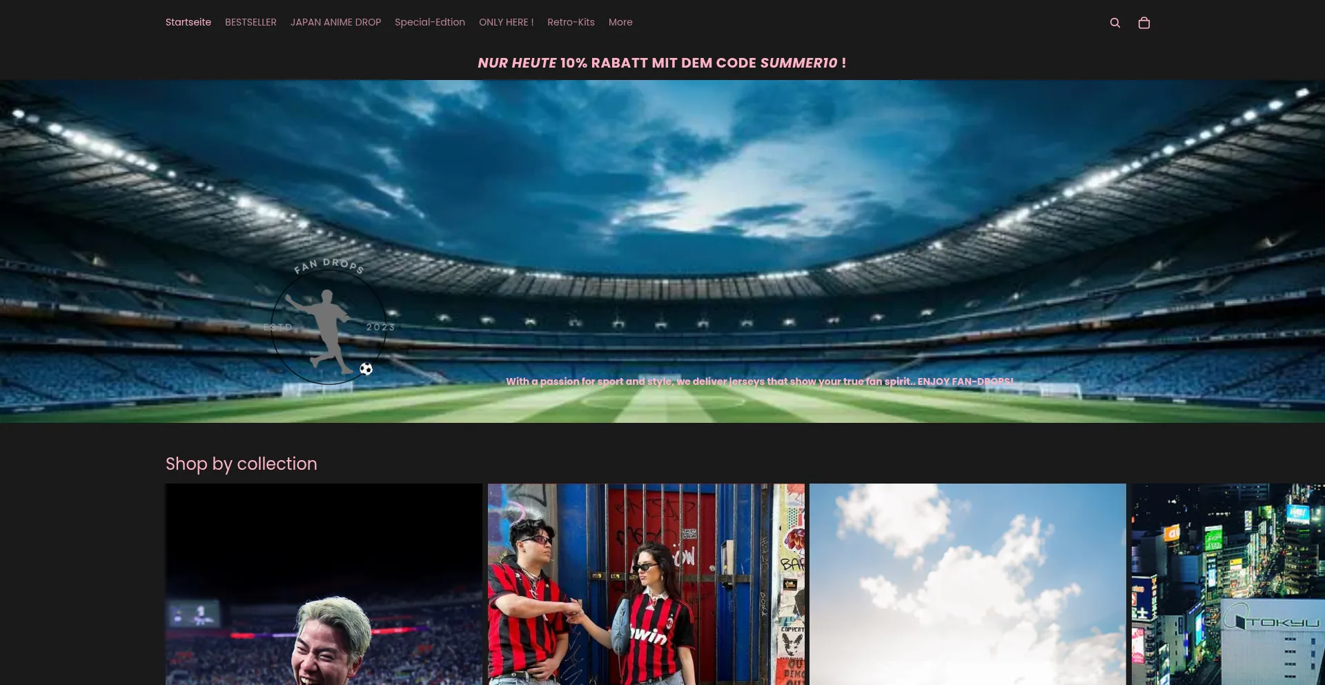 Website screenshot of Fan-drops.com