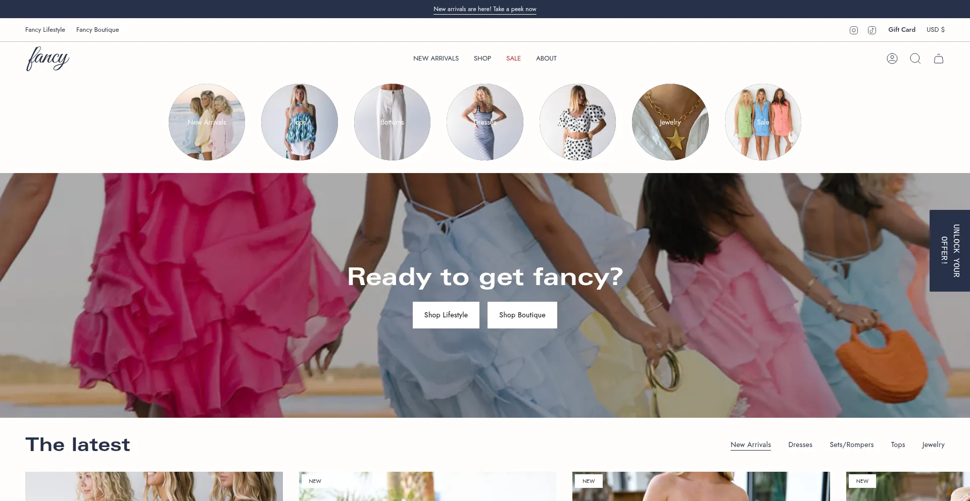 Website screenshot of Fancydboutique.com