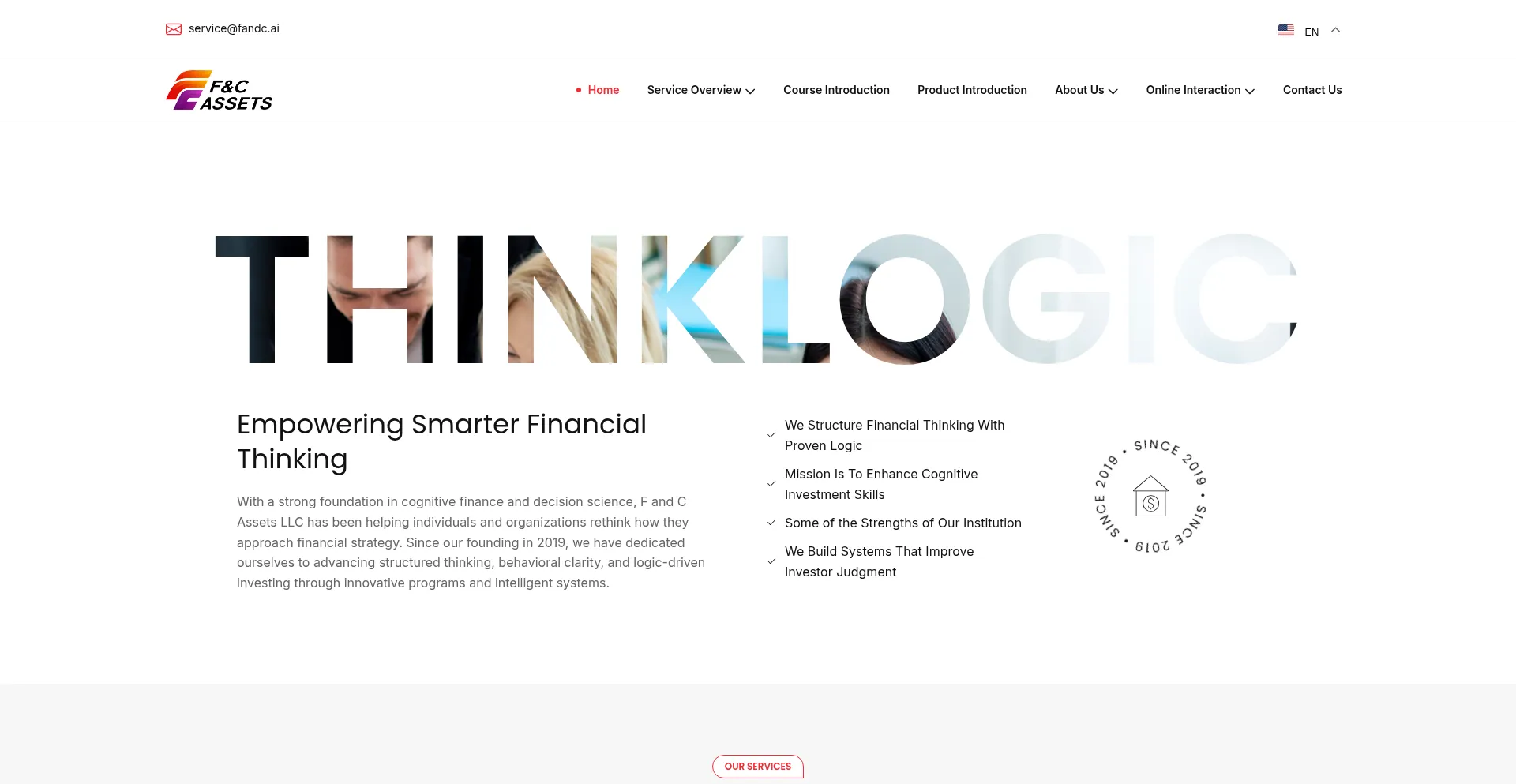 Website screenshot of Fandc.ai