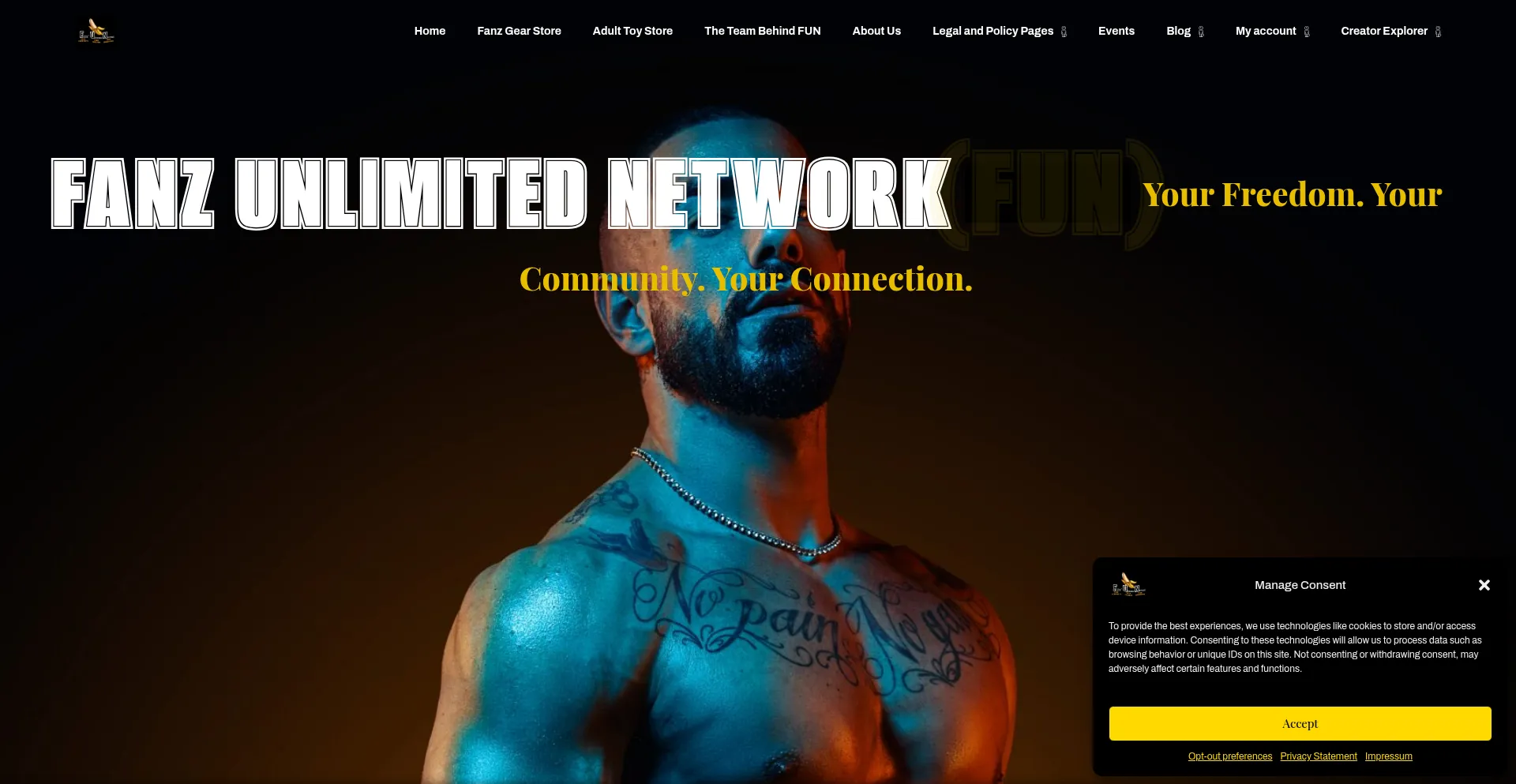Website screenshot of Fanzunlimited.com
