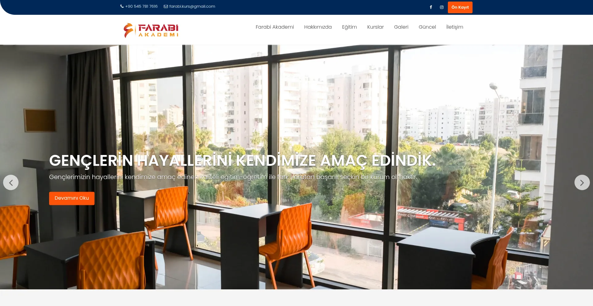 Website screenshot of Farabiakademi.com