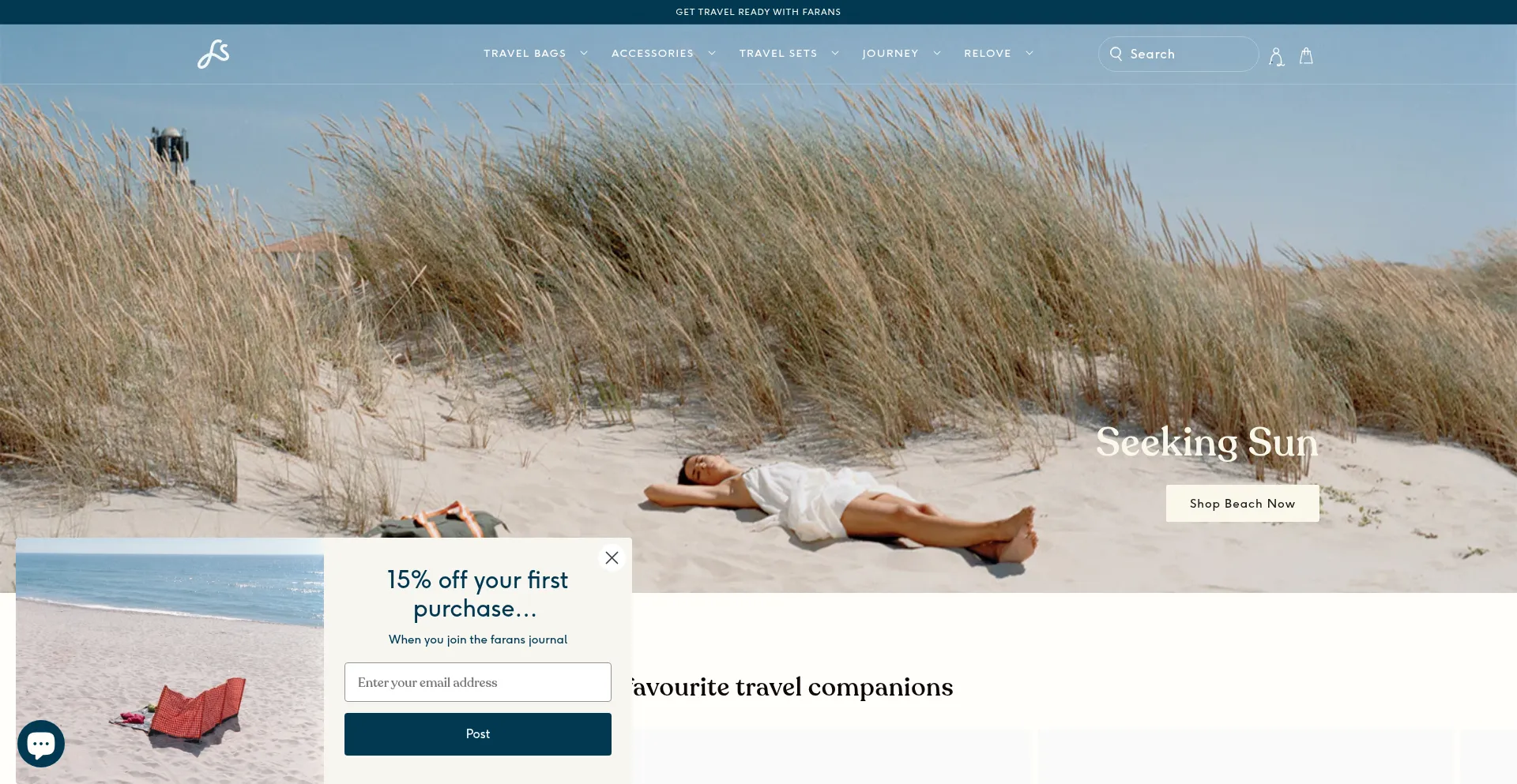 Website screenshot of Farans.co.uk