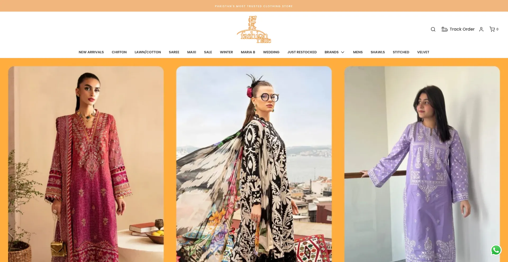 Website screenshot of Fashionflare.pk