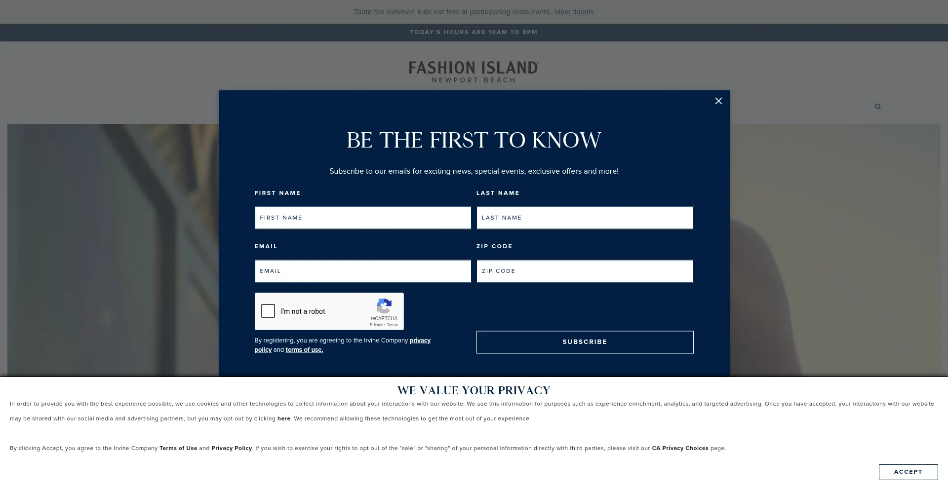 Website screenshot of Fashionisland.com