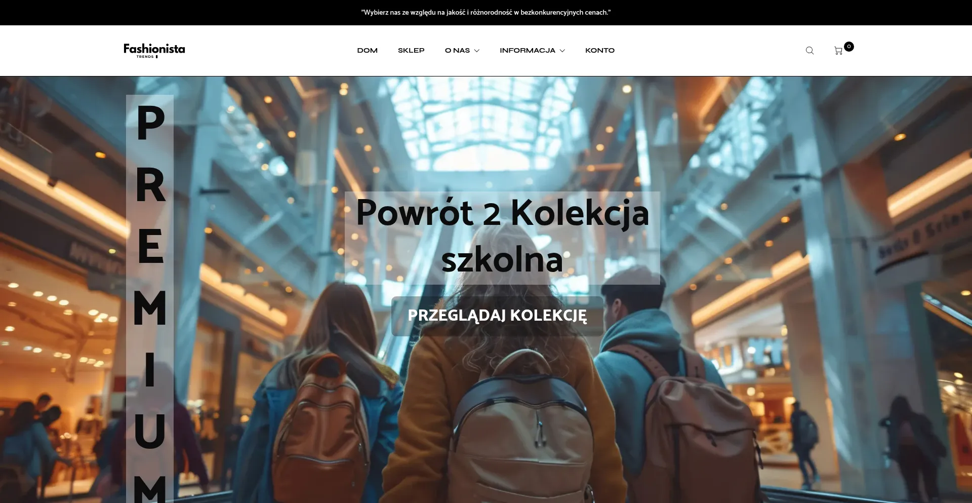 Website screenshot of Fashionista-trends.pl
