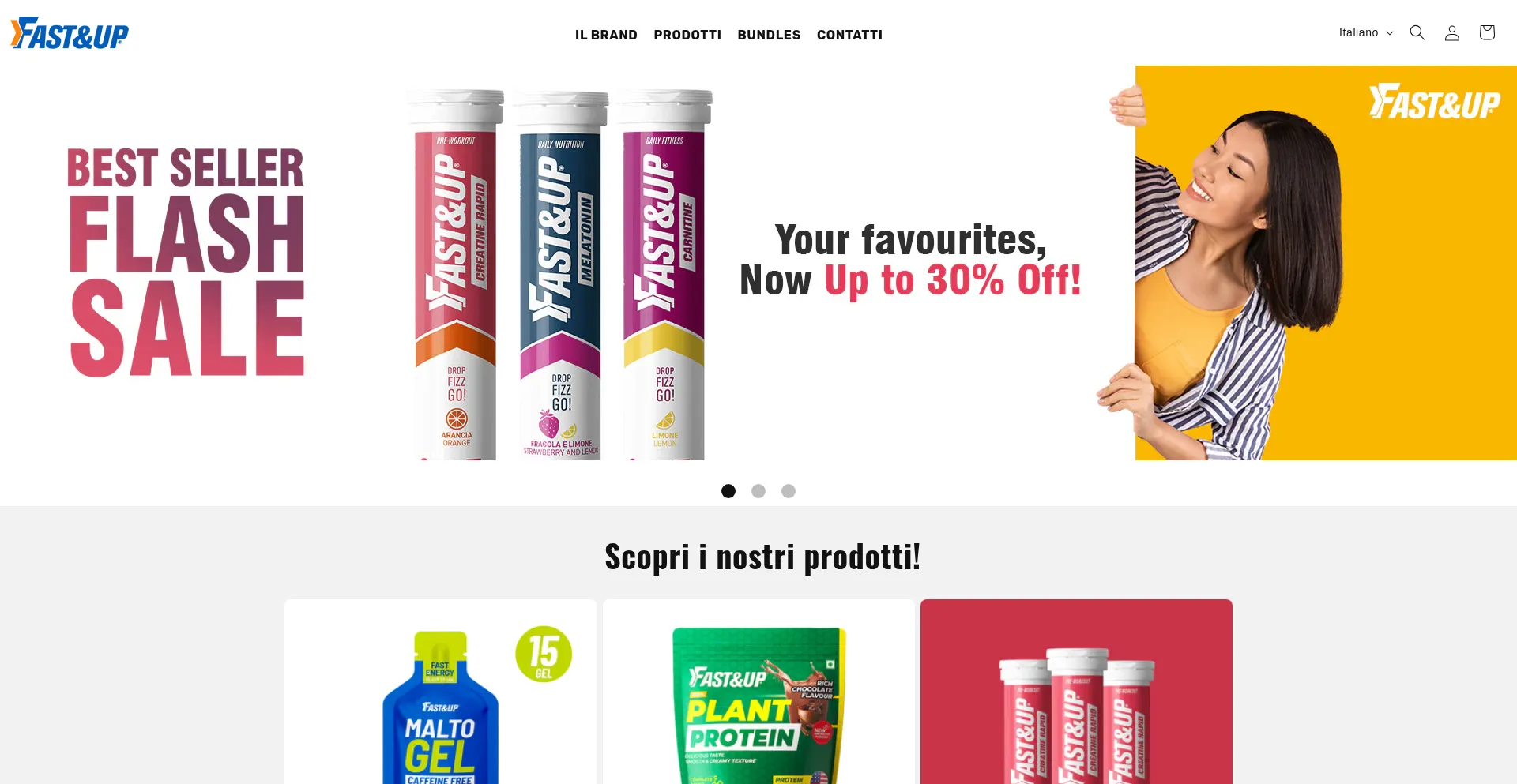 Website screenshot of Fastandup.com