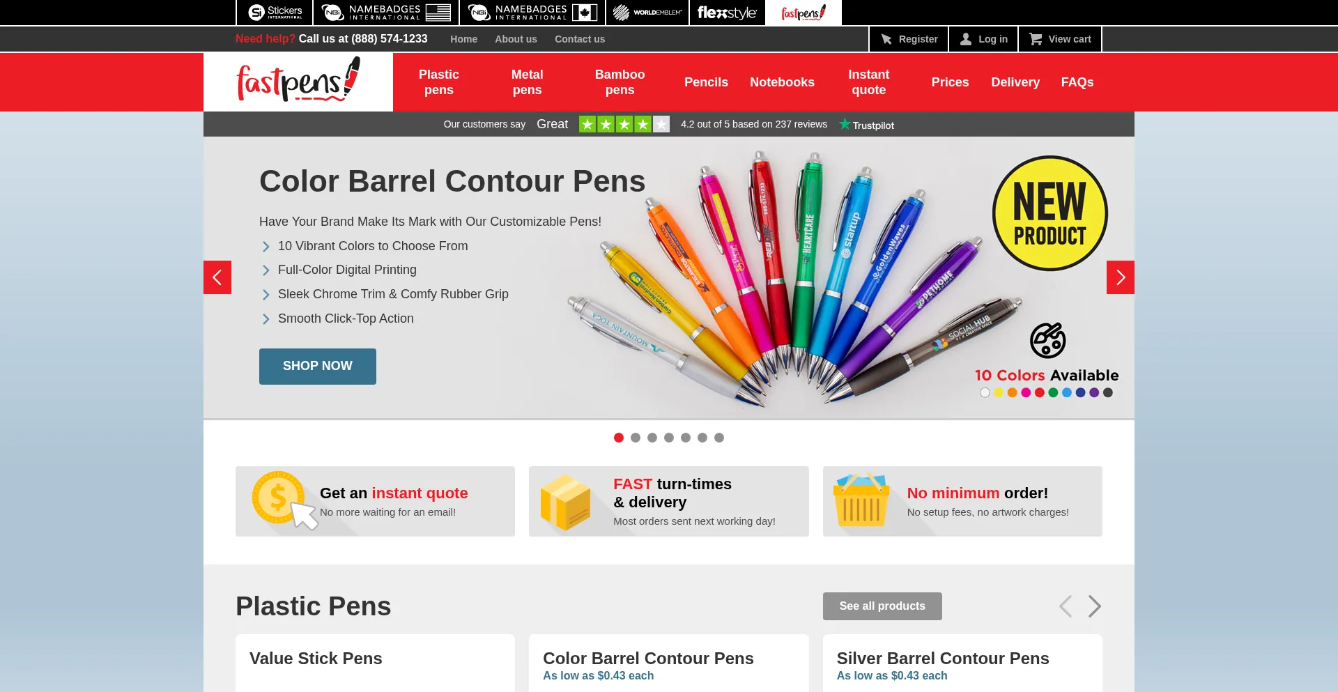 Fastpens.com Screenshot