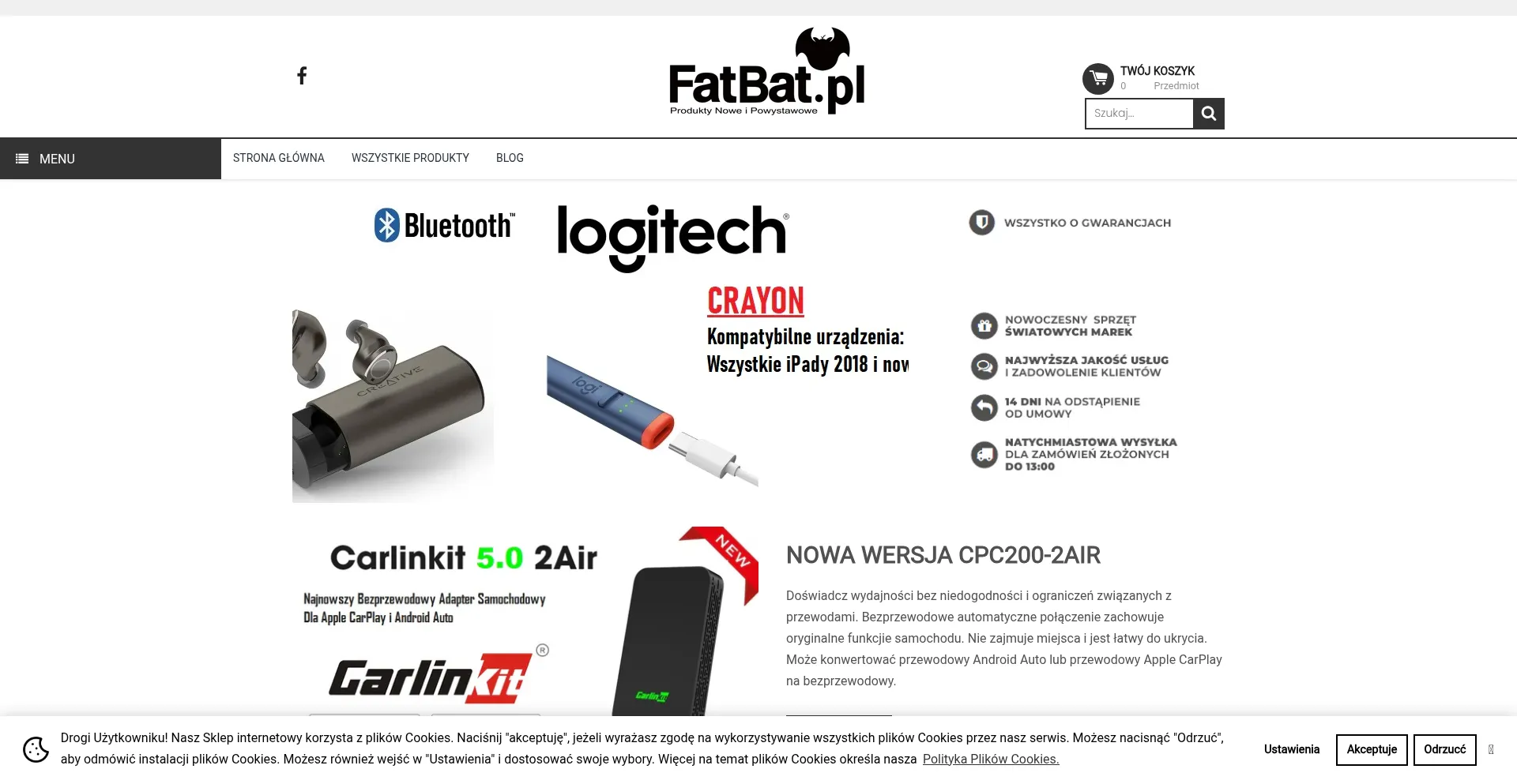Website screenshot of Fatbat.pl