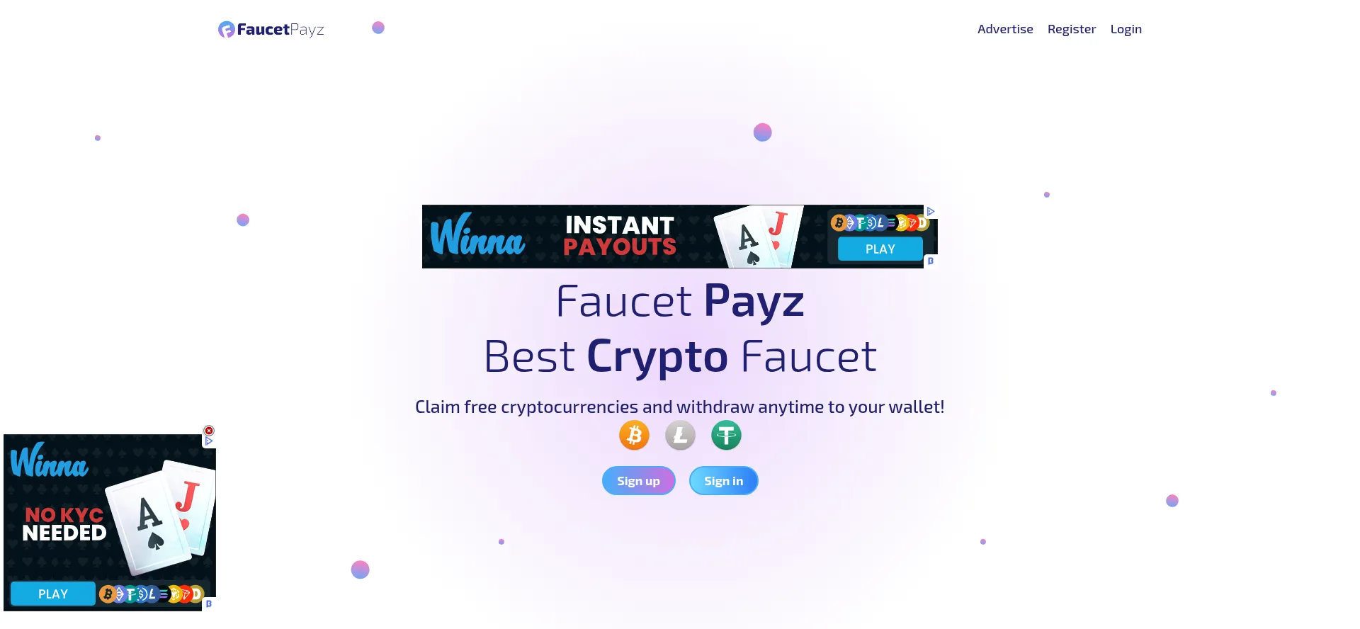Website screenshot of Faucetpayz.com