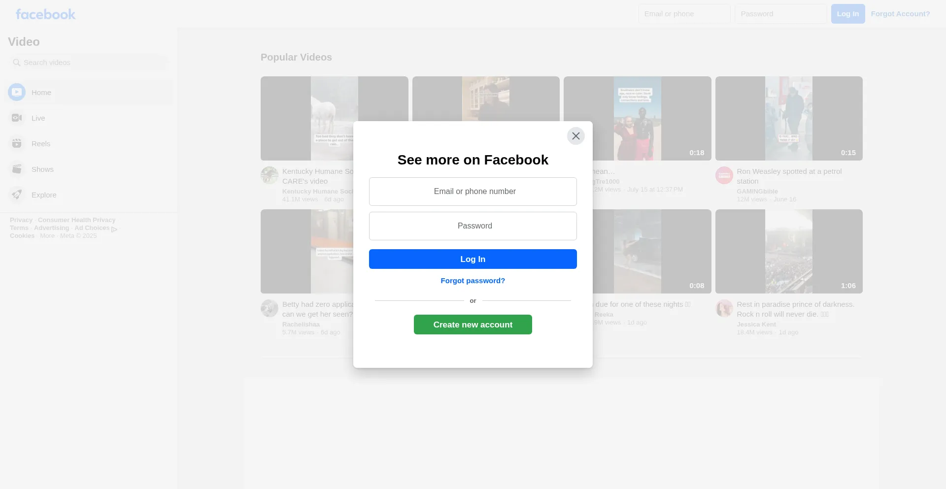 Website screenshot of Fb.watch