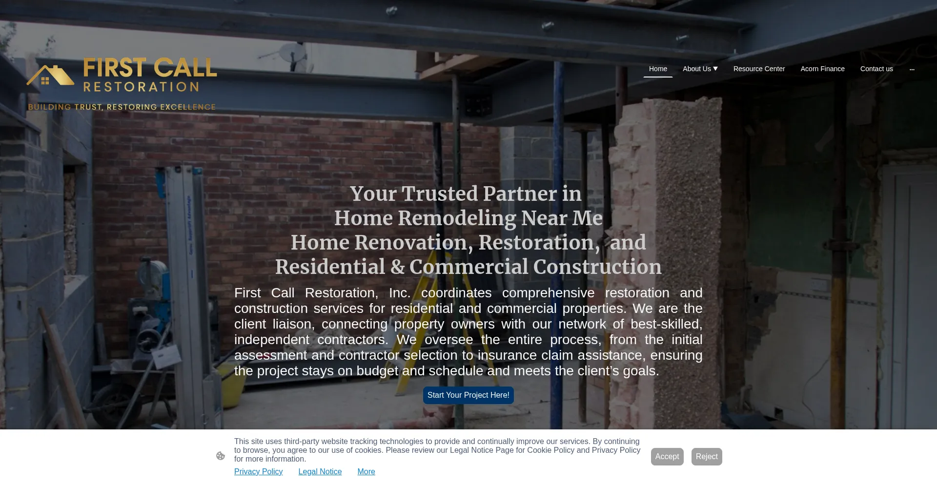 Website screenshot of Fcrestorationinc.com