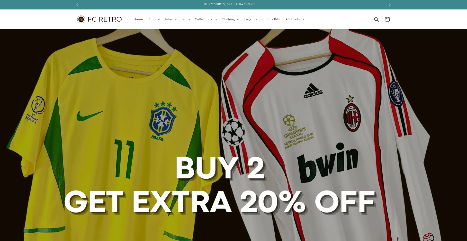 Website screenshot of Fcretro.co.uk