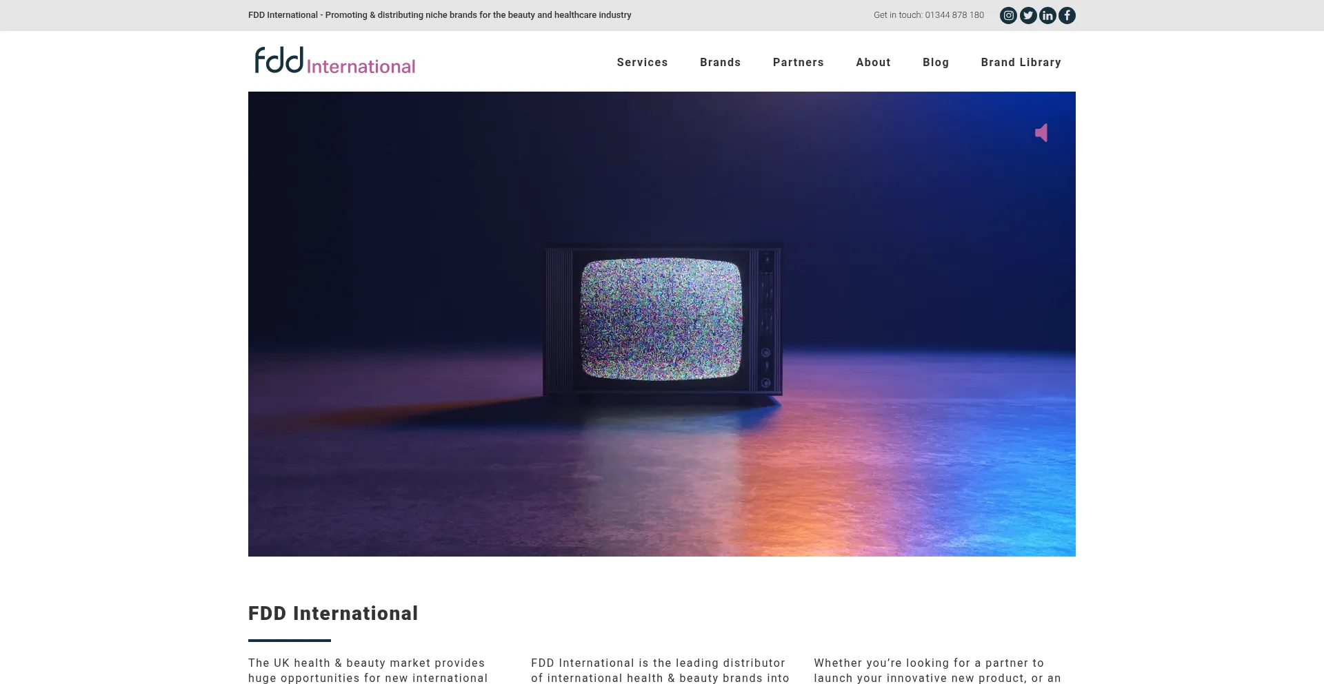 Website screenshot of Fddinternational.co.uk
