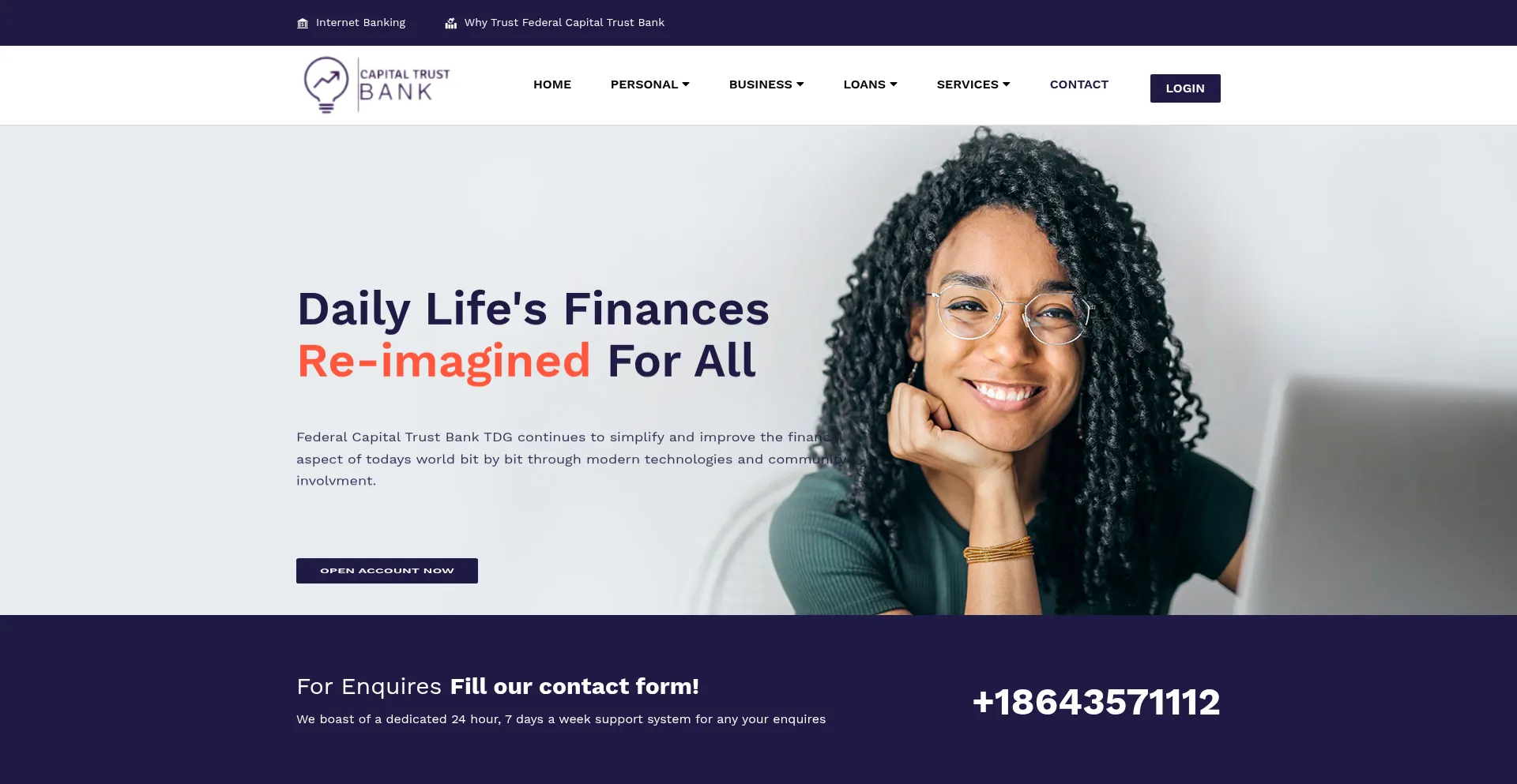 Website screenshot of Federalcapitaltrust.com