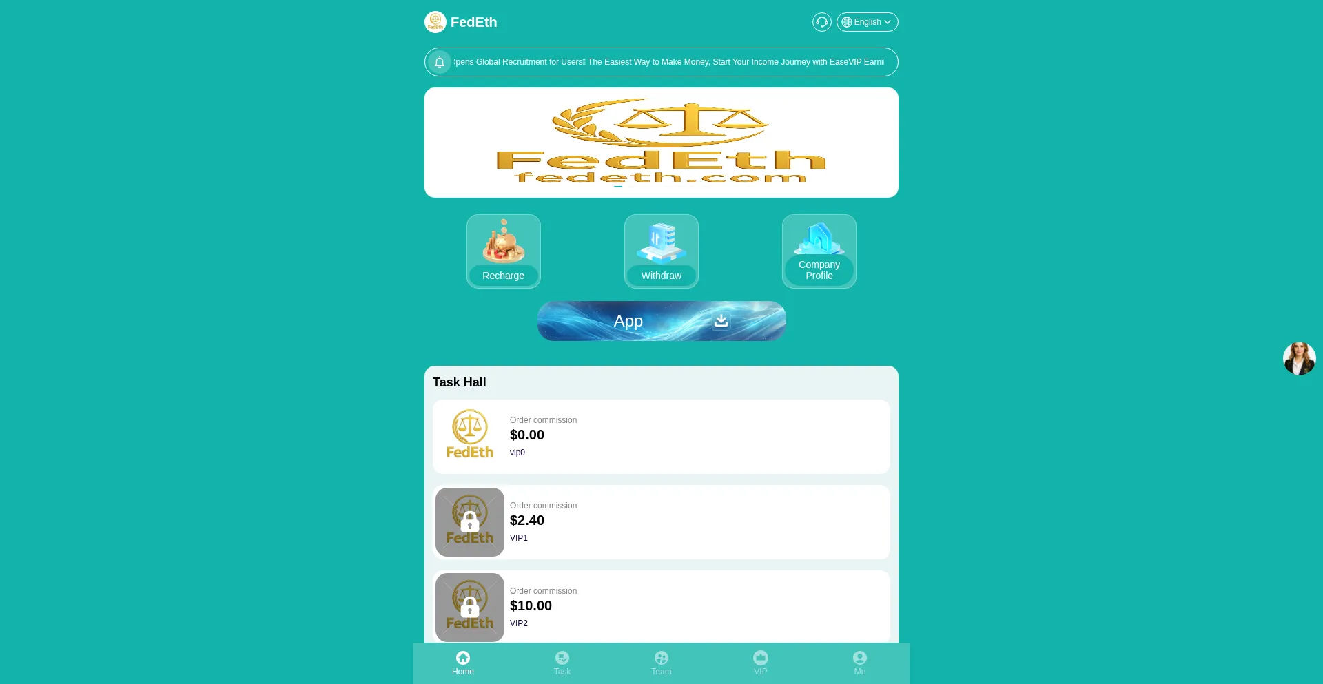 Website screenshot of Fedeth.org
