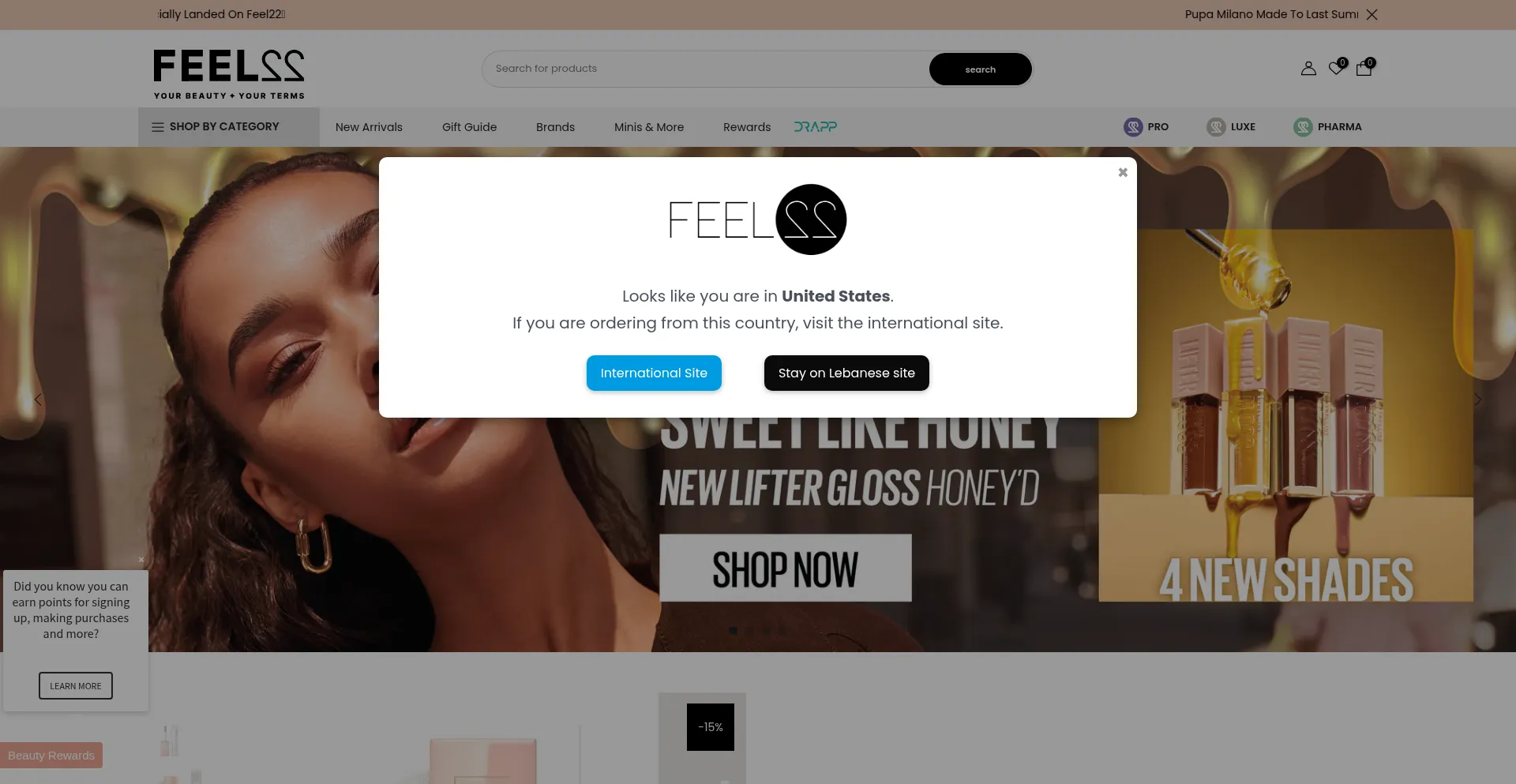 Website screenshot of Feel22.com