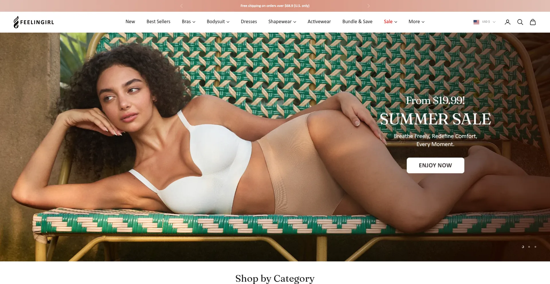 Website screenshot of Feelingirl.com