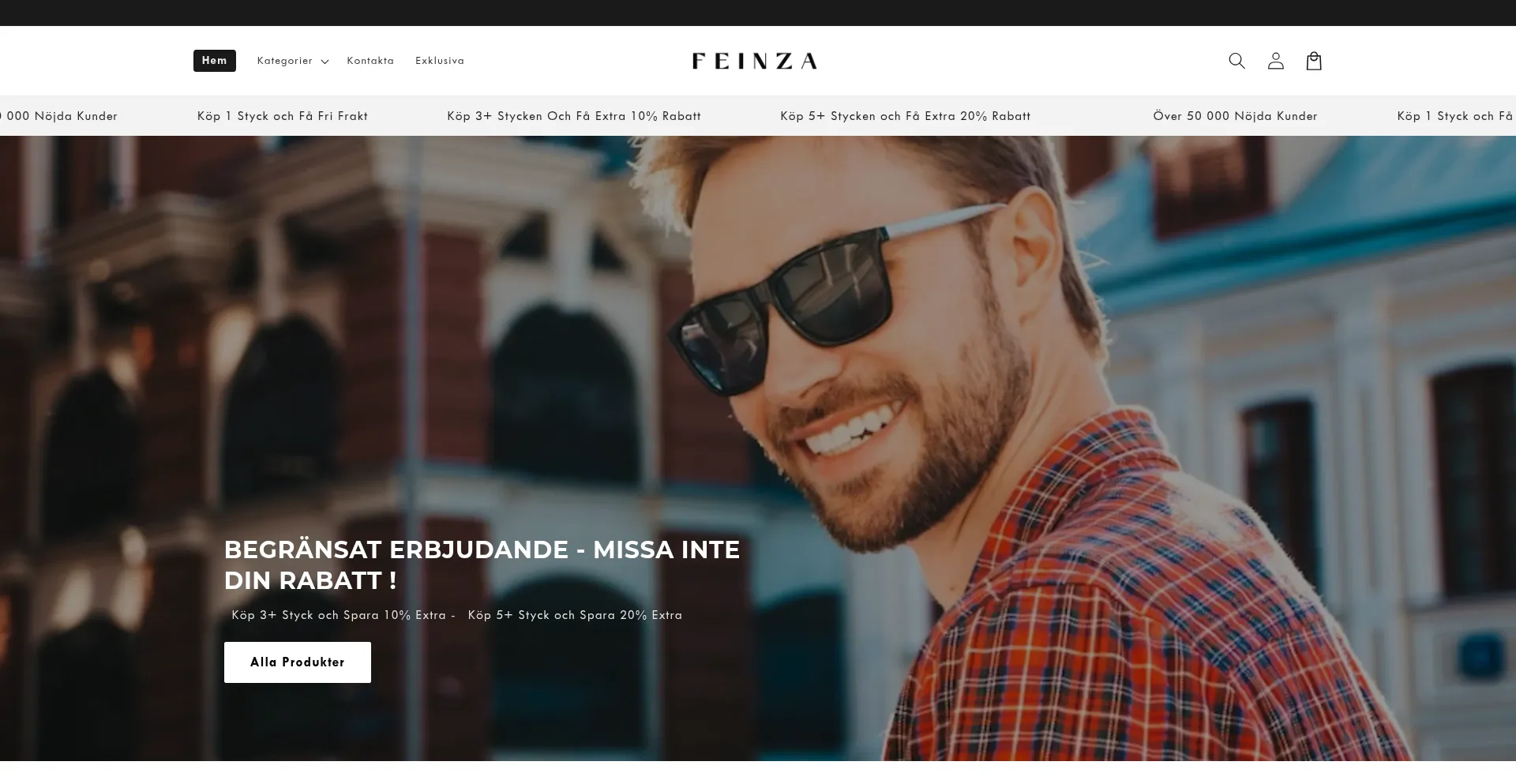 Website screenshot of Feinza.com