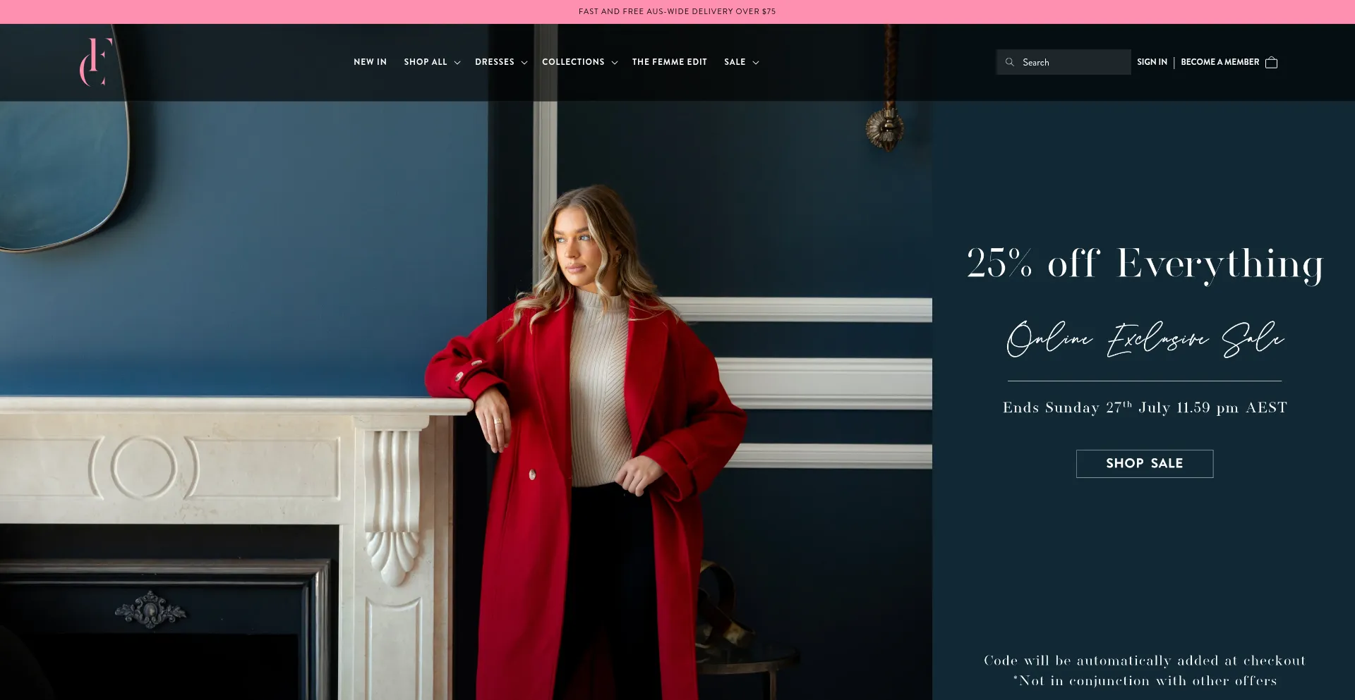 Website screenshot of Femmeconnection.com.au