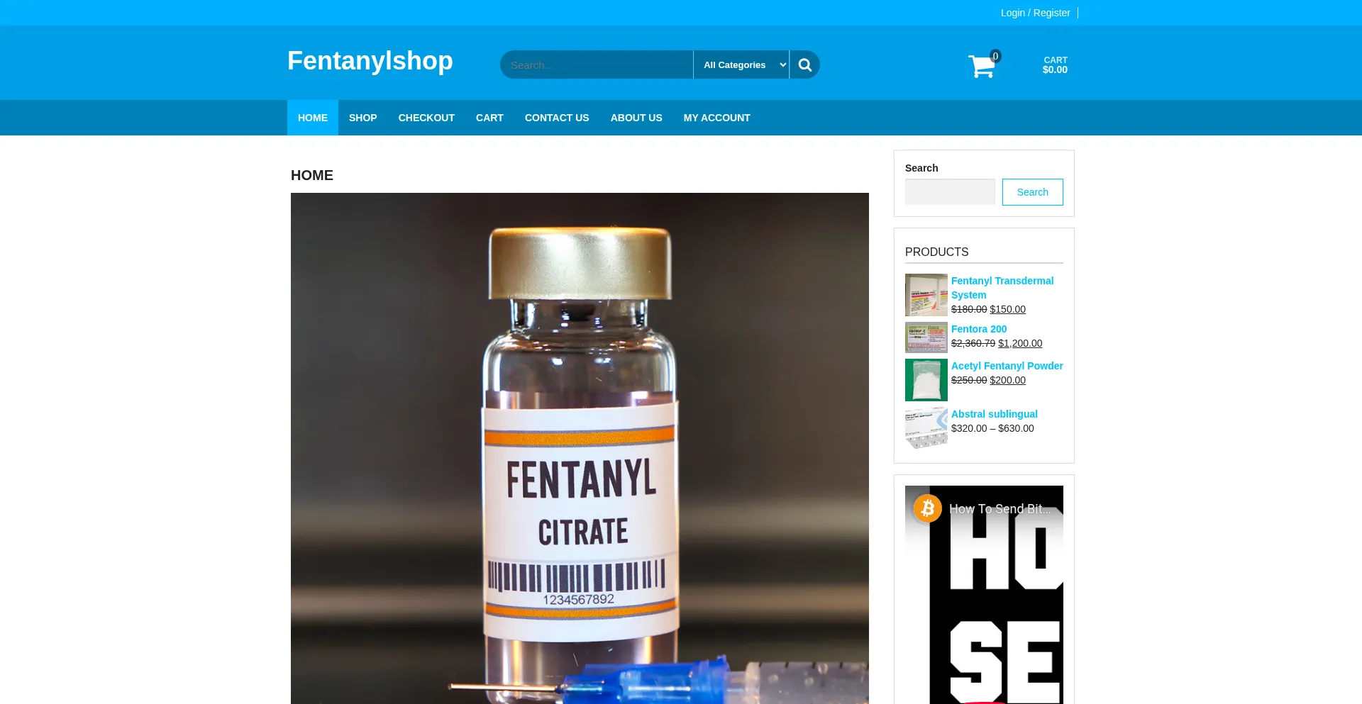 Website screenshot of Fentanylshop.com