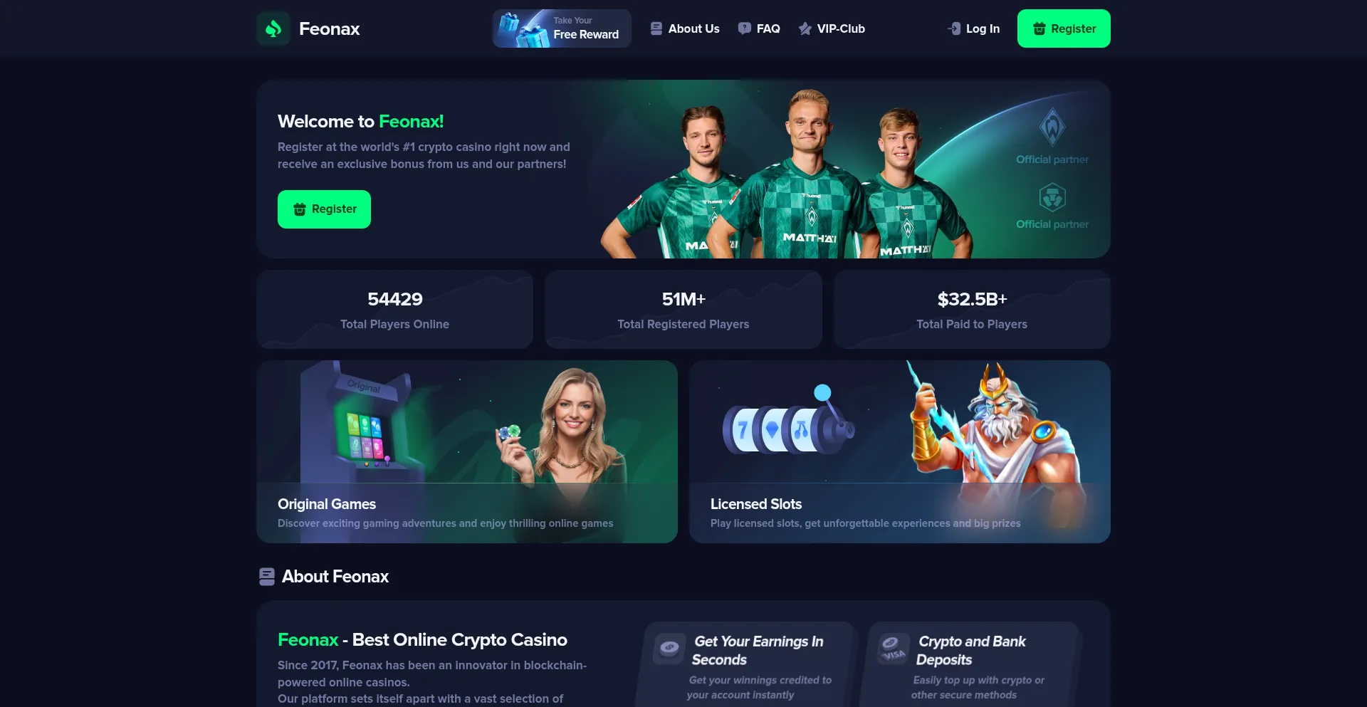 Website screenshot of Feonax.com