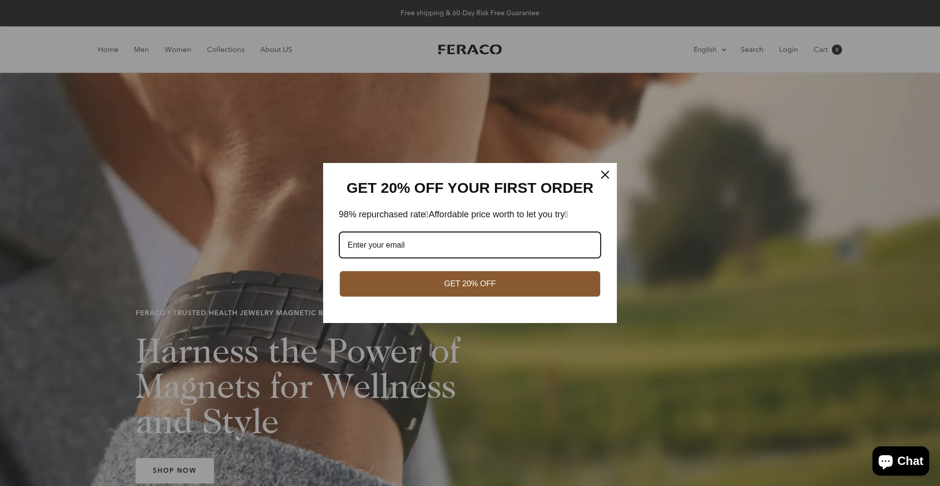 Website screenshot of Feracojewelry.com