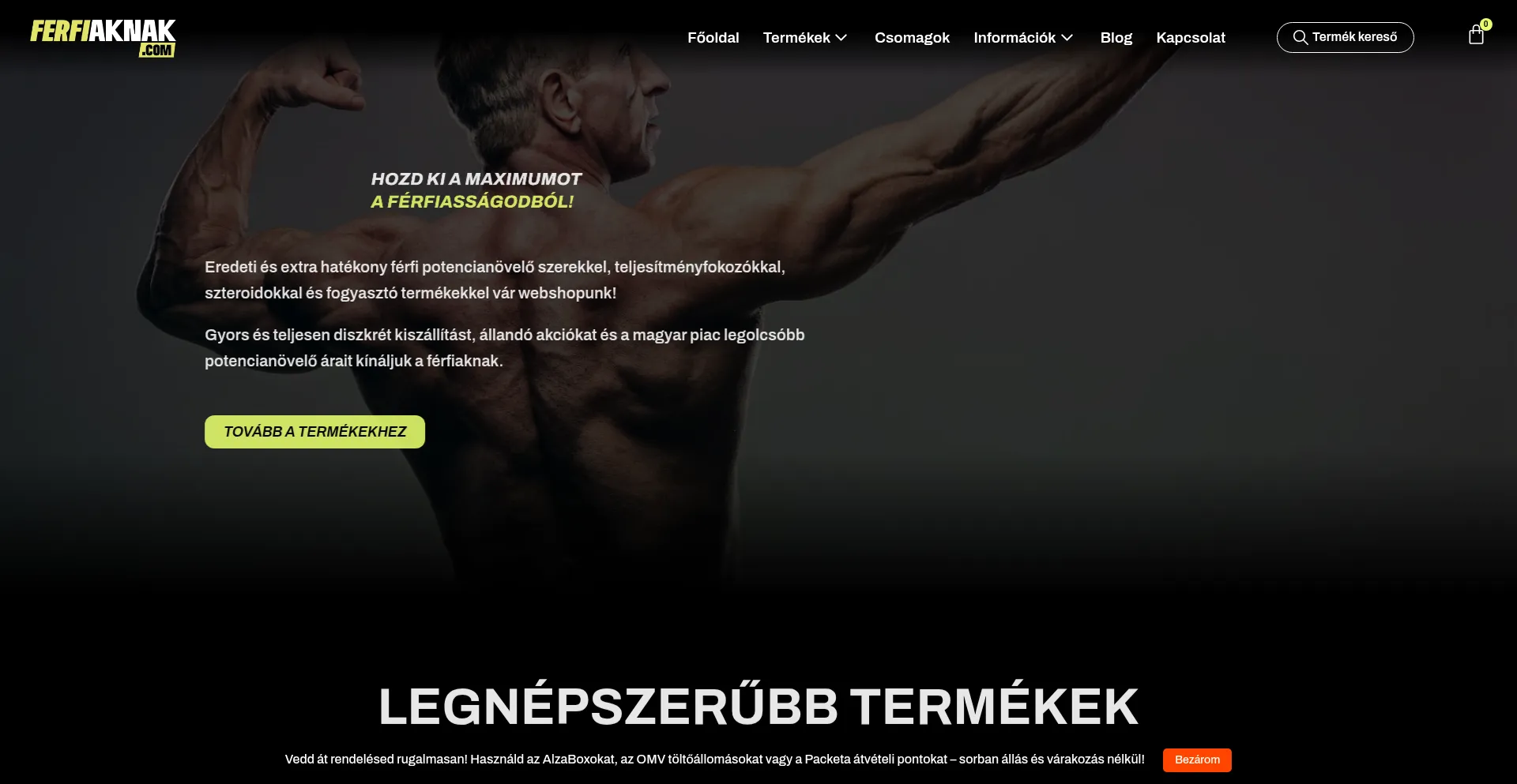 Website screenshot of Ferfiaknak.com